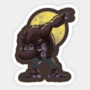 Dabbing Werewolf Sticker